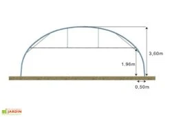 Serre Professionnelle Richel En Acier Et Polyéthylène 8 X 40 M -Abriet Mobilier Soldes Boutique schema serre tunnel richel 8x40m