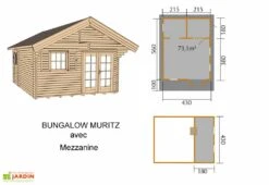 Bungalow De Week-end Muritz (430x560x359) -Abriet Mobilier Soldes Boutique schema muritz15543563000