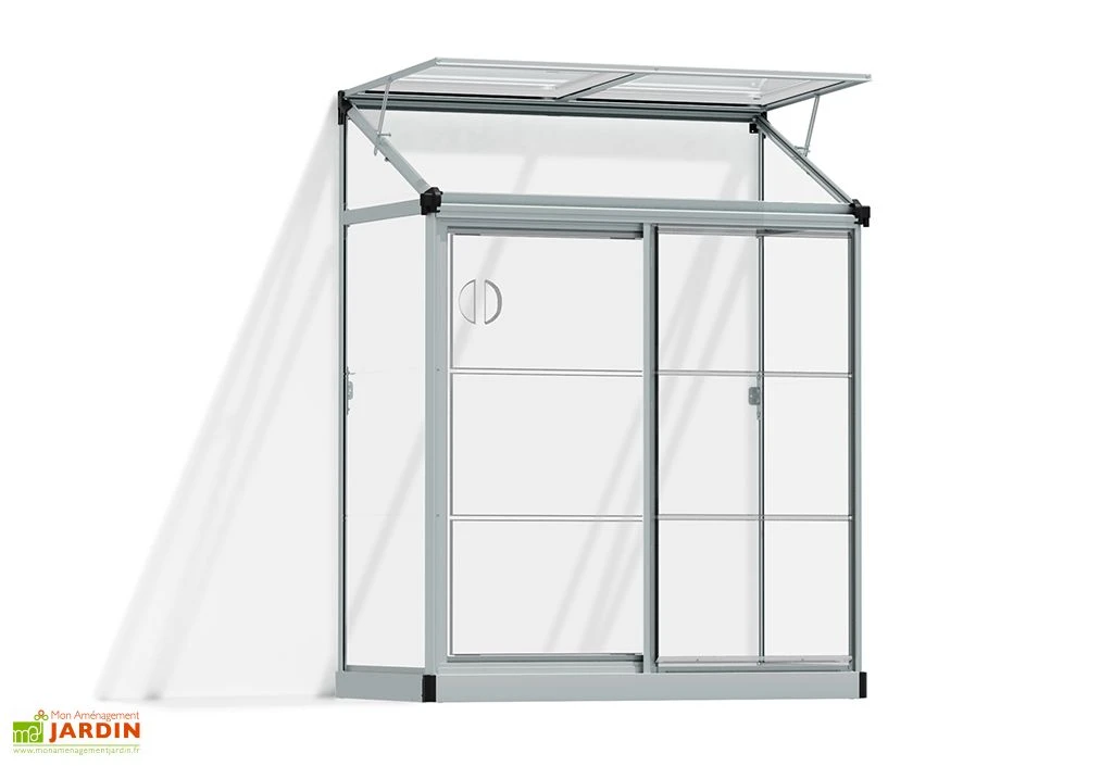 Serre Adossée En Aluminium Et Polycarbonate Lean To (63,5 X 125 Cm) 2 Serre Adossée En Aluminium Et Polycarbonate Lean To (63,5 X 125 Cm) – Image 2