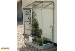 Serre De Jardin Adossée En Verre Lams 0,9 M² - Melissa Alu Naturel