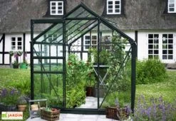 Halls Serre De Jardin En Aluminium Et Verre Trempé Popular 106 - 6,2 M² -Abriet Mobilier Soldes Boutique serre alu verre trempe popular 106 vert