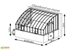 Serre Adossée Ancienne En Aluminium Et Verre Trempé 4mm Chambord 455x280 11 Serre Adossée Ancienne En Aluminium Et Verre Trempé 4mm Chambord 455x280 -Abriet Mobilier Soldes Boutique serre ancienne en aluminium et verre trempe 4mm chambord schema 1 1