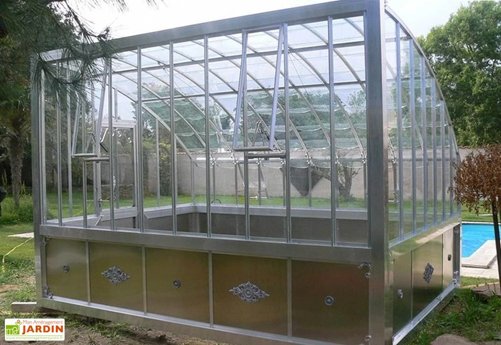 Serre Adossée Ancienne En Aluminium Et Verre Trempé 4mm Versailles 380x280m 2 Serre Adossée Ancienne En Aluminium Et Verre Trempé 4mm Versailles 380x280m – Image 2