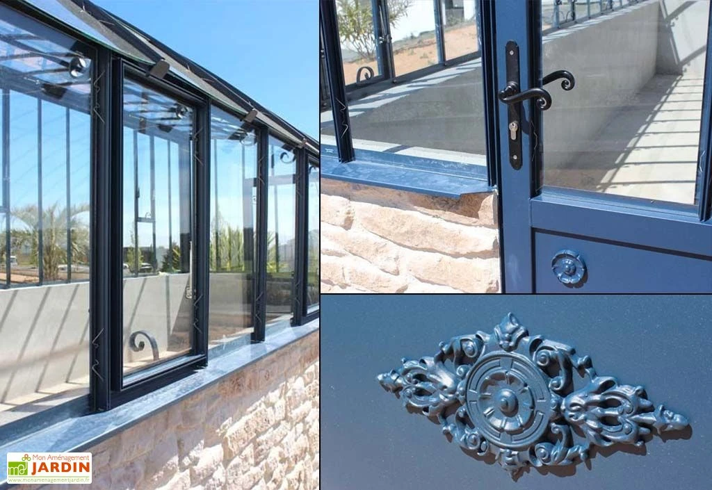 Serre Adossée Ancienne En Aluminium Et Verre Trempé 4mm Versailles 380x280m 5 Serre Adossée Ancienne En Aluminium Et Verre Trempé 4mm Versailles 380x280m – Image 5