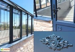 Serre Ancienne En Aluminium Et Verre Trempé 4mm Versailles 455x280m -Abriet Mobilier Soldes Boutique serre ancienne en aluminium et verre trempe 4mm versailles detail 2