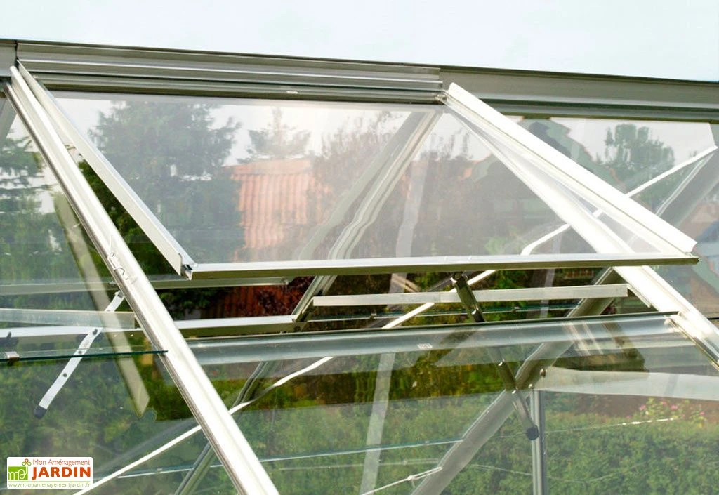 Serre De Jardin En Verre Trempé Lams 14,4 M² - Laurus Alu Naturel 4 Serre De Jardin En Verre Trempé Lams 14,4 M² - Laurus Alu Naturel – Image 4