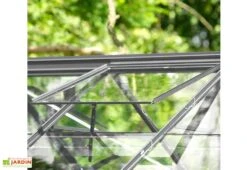 Serre De Jardin Adossée En Verre Lams 4,9 M² - Melissa Anthracite -Abriet Mobilier Soldes Boutique serre jardin adossee aluminium anthracite verre trempe melissa ida lams 4 3