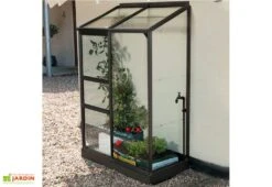 Serre De Jardin Adossée En Verre Lams 0,9 M² - Melissa Anthracite