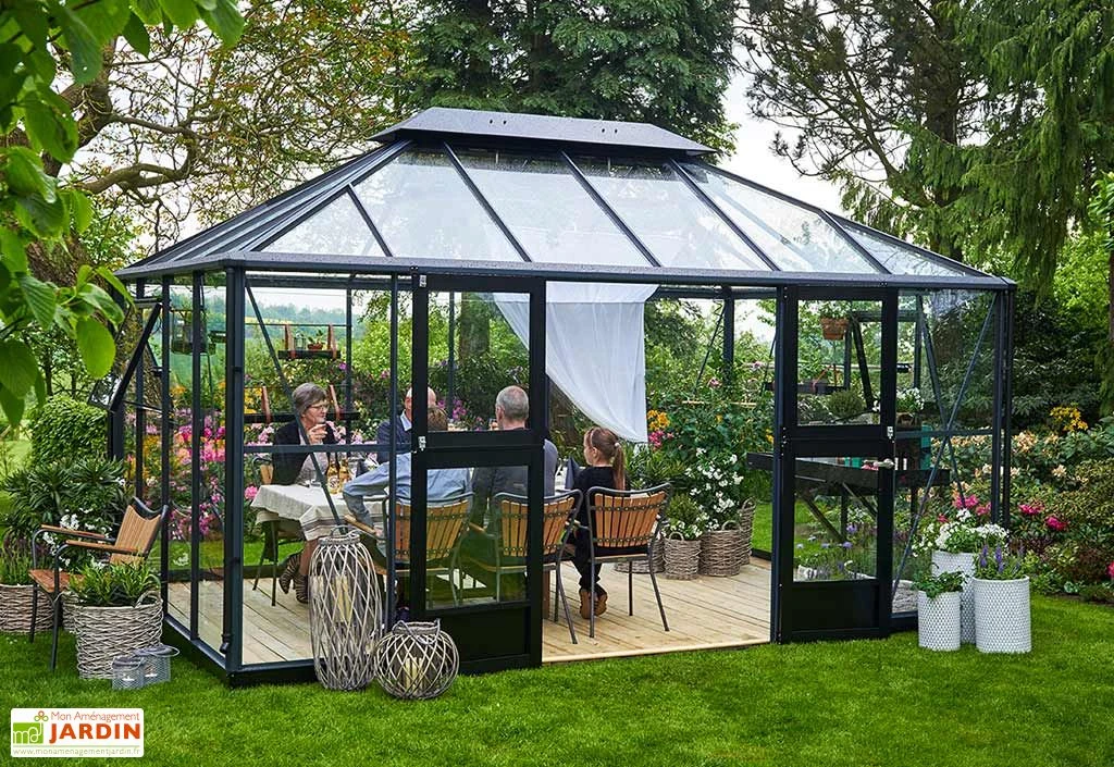 Jardin D’Hiver Verre Trempé Alu Anthracite 13 M² – Juliana Grand Oase 2 Jardin D’Hiver Verre Trempé Alu Anthracite 13 M² – Juliana Grand Oase – Image 2