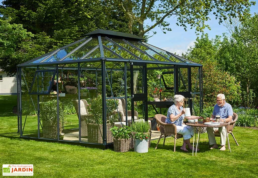 Jardin D’Hiver Verre Trempé Alu Anthracite 13 M² – Juliana Grand Oase 3 Jardin D’Hiver Verre Trempé Alu Anthracite 13 M² – Juliana Grand Oase – Image 3