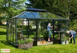 Jardin D’Hiver Verre Trempé Alu Anthracite 13 M² – Juliana Grand Oase 9 Jardin D’Hiver Verre Trempé Alu Anthracite 13 M² – Juliana Grand Oase -Abriet Mobilier Soldes Boutique serre jardin aluminium anthracite verre trempe juliana grand oase 7