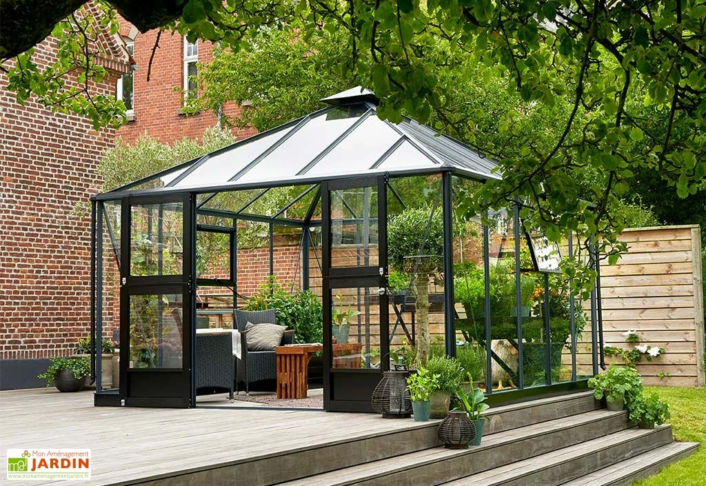 Jardin D’Hiver En Verre Trempé Alu Anthracite 13,5 M² – Juliana Oase 4 Jardin D’Hiver En Verre Trempé Alu Anthracite 13,5 M² – Juliana Oase – Image 4