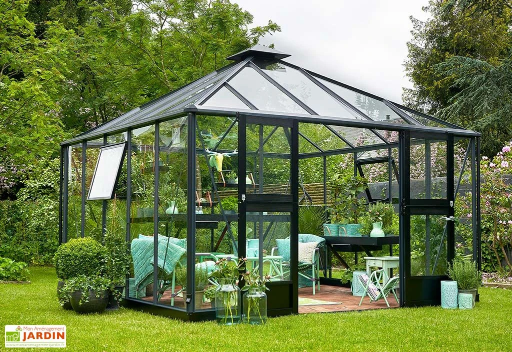 Jardin D’Hiver En Verre Trempé Alu Anthracite 13,5 M² – Juliana Oase 5 Jardin D’Hiver En Verre Trempé Alu Anthracite 13,5 M² – Juliana Oase – Image 5