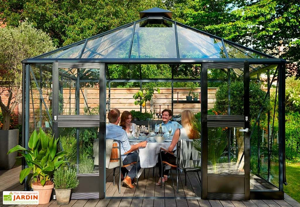 Jardin D’Hiver En Verre Trempé Alu Anthracite 13,5 M² – Juliana Oase 2 Jardin D’Hiver En Verre Trempé Alu Anthracite 13,5 M² – Juliana Oase – Image 2