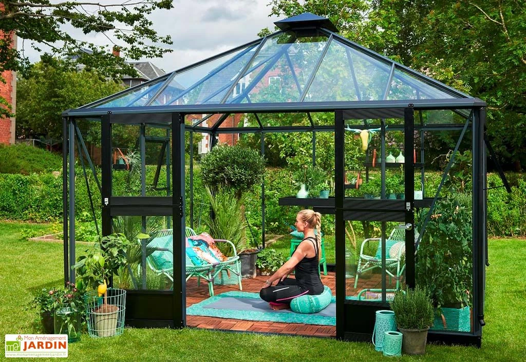Jardin D’Hiver En Verre Trempé Alu Anthracite 13,5 M² – Juliana Oase 1 Jardin D’Hiver En Verre Trempé Alu Anthracite 13,5 M² – Juliana Oase