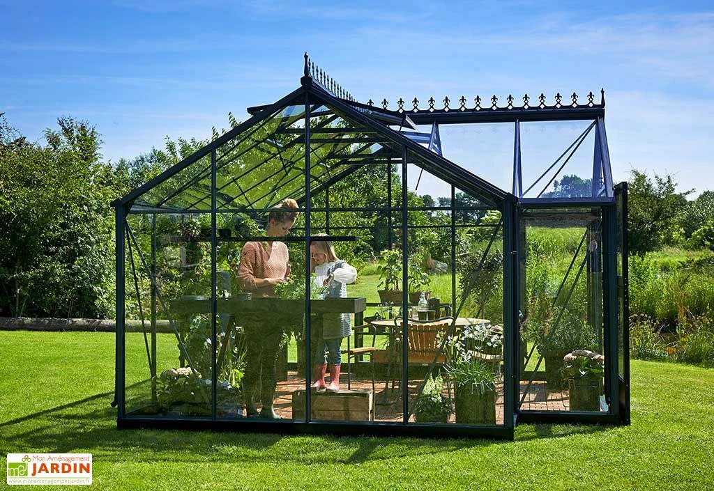 Serre De Jardin Verre Trempé Alu Anthracite 13 M² – Juliana Orangeri 4 Serre De Jardin Verre Trempé Alu Anthracite 13 M² – Juliana Orangeri – Image 4