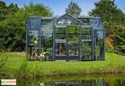 Serre De Jardin Verre Trempé Alu Anthracite 13 M² – Juliana Orangeri 8 Serre De Jardin Verre Trempé Alu Anthracite 13 M² – Juliana Orangeri -Abriet Mobilier Soldes Boutique serre jardin aluminium anthracite verre trempe juliana orangerie 4