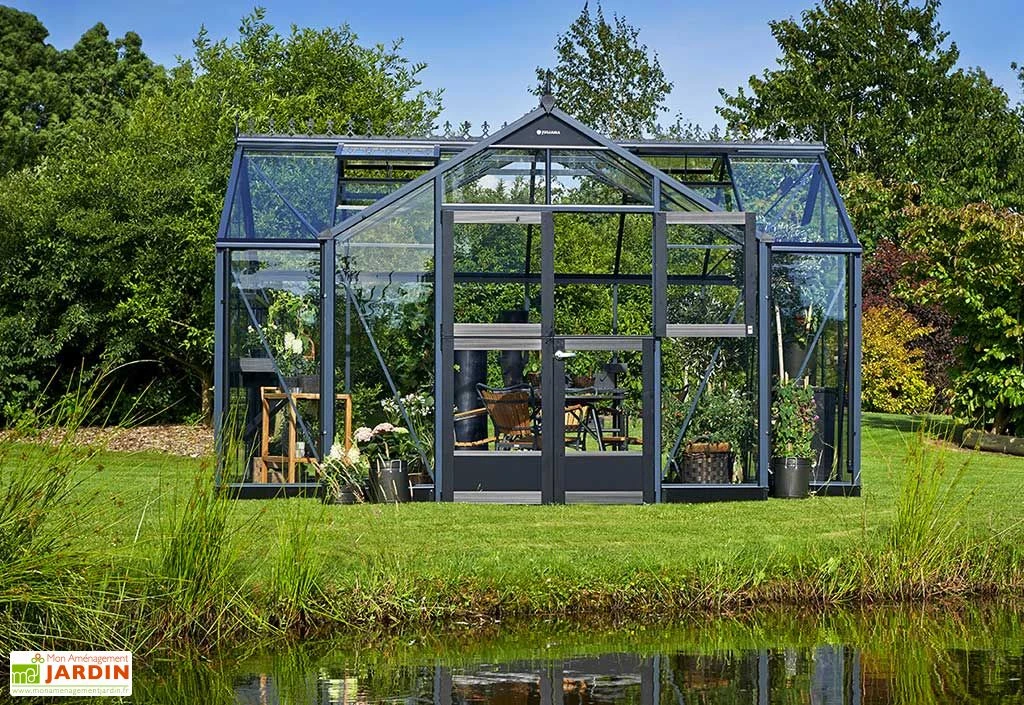 Serre De Jardin Verre Trempé Alu Anthracite 13 M² – Juliana Orangeri 3 Serre De Jardin Verre Trempé Alu Anthracite 13 M² – Juliana Orangeri – Image 3