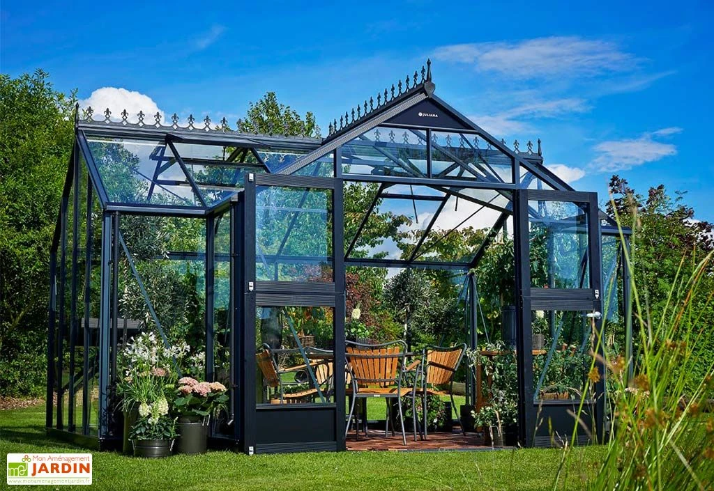 Serre De Jardin Verre Trempé Alu Anthracite 13 M² – Juliana Orangeri 2 Serre De Jardin Verre Trempé Alu Anthracite 13 M² – Juliana Orangeri – Image 2