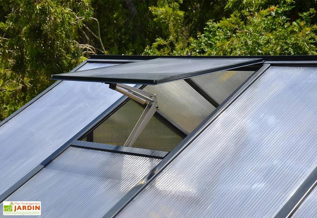 Serre De Jardin En Aluminium Et Polycarbonate Glory 11,8 M² - Grise 4 Serre De Jardin En Aluminium Et Polycarbonate Glory 11,8 M² - Grise – Image 4