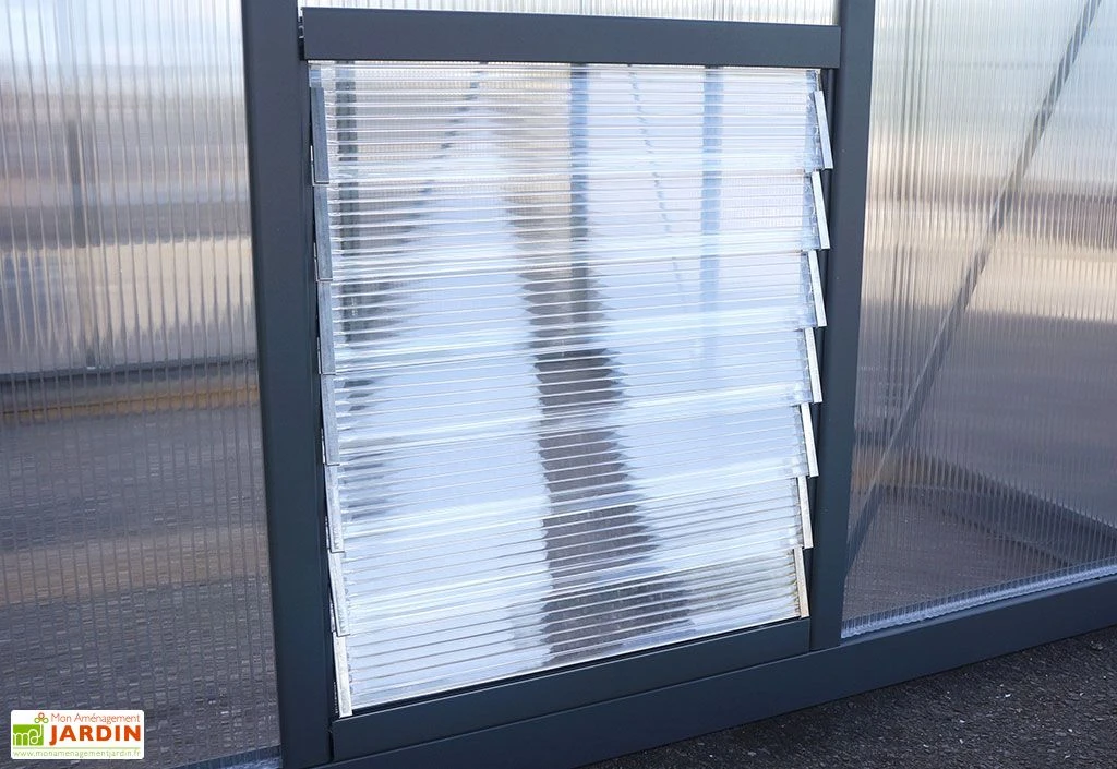 Serre De Jardin En Aluminium Et Polycarbonate Glory 14,7 M² - Grise 5 Serre De Jardin En Aluminium Et Polycarbonate Glory 14,7 M² - Grise – Image 5