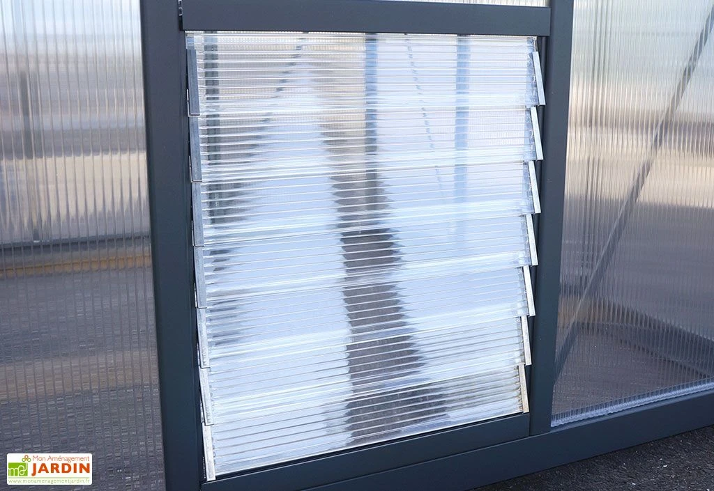 Serre De Jardin En Aluminium Et Polycarbonate Glory 4,7 M² - Grise 6 Serre De Jardin En Aluminium Et Polycarbonate Glory 4,7 M² - Grise – Image 6