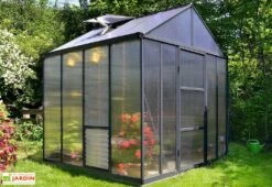 Serre De Jardin En Aluminium Et Polycarbonate Glory 6 M² - Grise