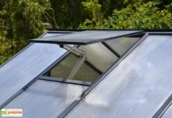 Serre De Jardin En Aluminium Et Polycarbonate Glory 8,9 M² - Grise -Abriet Mobilier Soldes Boutique serre jardin aluminium polycarbonate glory 8 9 m 2