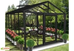 Serre De Jardin En Aluminium Et Verre Trempé Supra 12 M² -Abriet Mobilier Soldes Boutique serre jardin aluminium supra 315x380 cm 1