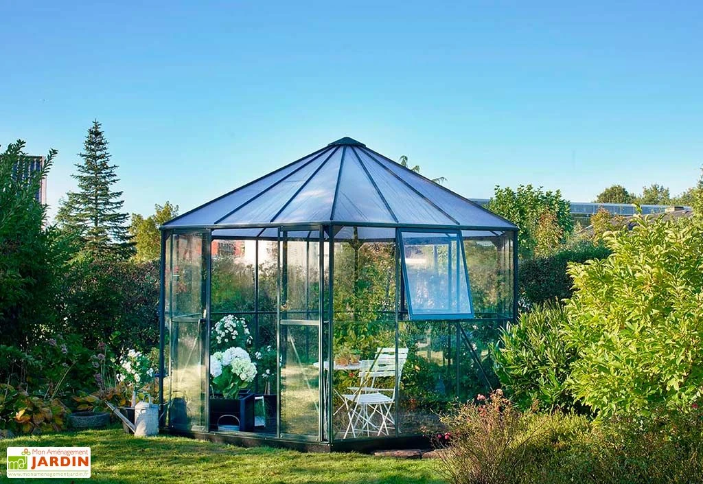 Serre De Jardin En Aluminium, Verre Et Polycarbonate Halls Atrium 9 M² 1 Serre De Jardin En Aluminium, Verre Et Polycarbonate Halls Atrium 9 M²