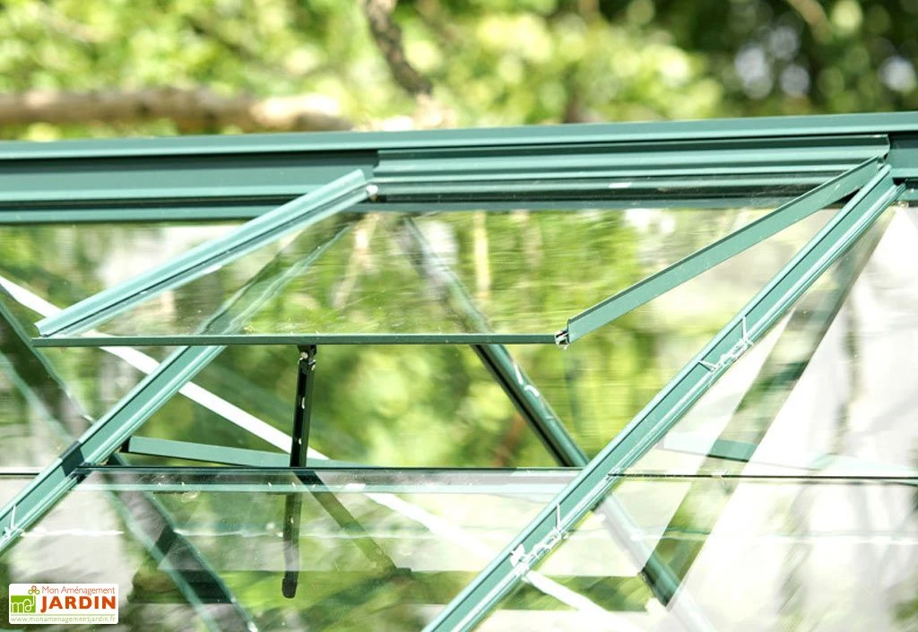 Serre De Jardin En Alu Et Verre Trempé Lams 12,9 M² - Aloé Vert 3 Serre De Jardin En Alu Et Verre Trempé Lams 12,9 M² - Aloé Vert – Image 3