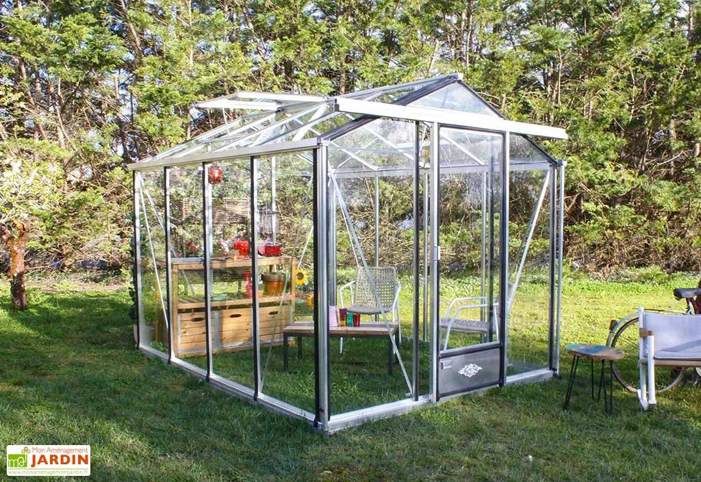 Serre De Jardin En Aluminium Et Verre Trempé Essentia 7,3 M² 2 Serre De Jardin En Aluminium Et Verre Trempé Essentia 7,3 M² – Image 2