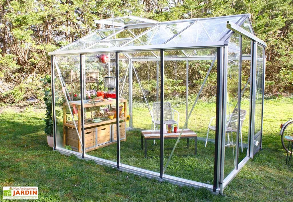 Serre De Jardin En Aluminium Et Verre Trempé Essentia 7,3 M² 3 Serre De Jardin En Aluminium Et Verre Trempé Essentia 7,3 M² – Image 3