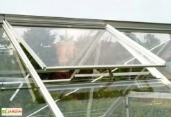 Serre De Jardin En Alu Et Verre Trempé Lams 12,9 M² - Laurus Alu Naturel -Abriet Mobilier Soldes Boutique serre jardin aluminium verre trempe laurus lams 13m2 brut