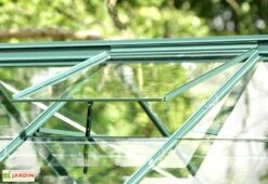 Serre De Jardin En Alu Et Verre Trempé Lams 12,9 M² - Laurus Vert -Abriet Mobilier Soldes Boutique serre jardin aluminium verre trempe laurus lams 13m2 vert 1