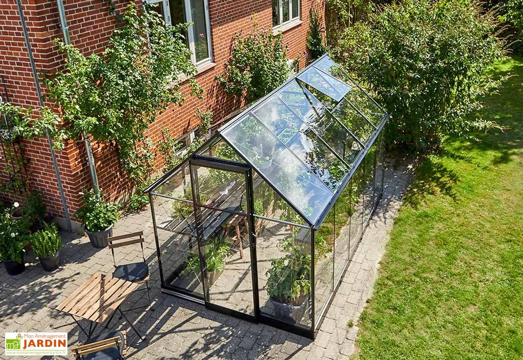 Halls Serre De Jardin En Aluminium Et Verre Trempé Qube 610 Noir 6,4 M² 3 Halls Serre De Jardin En Aluminium Et Verre Trempé Qube 610 Noir 6,4 M² – Image 3