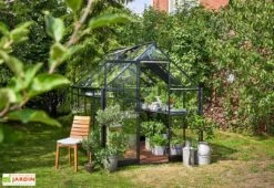 Halls Serre De Jardin En Aluminium Et Verre Trempé Qube 68 Noir 5,1 M²