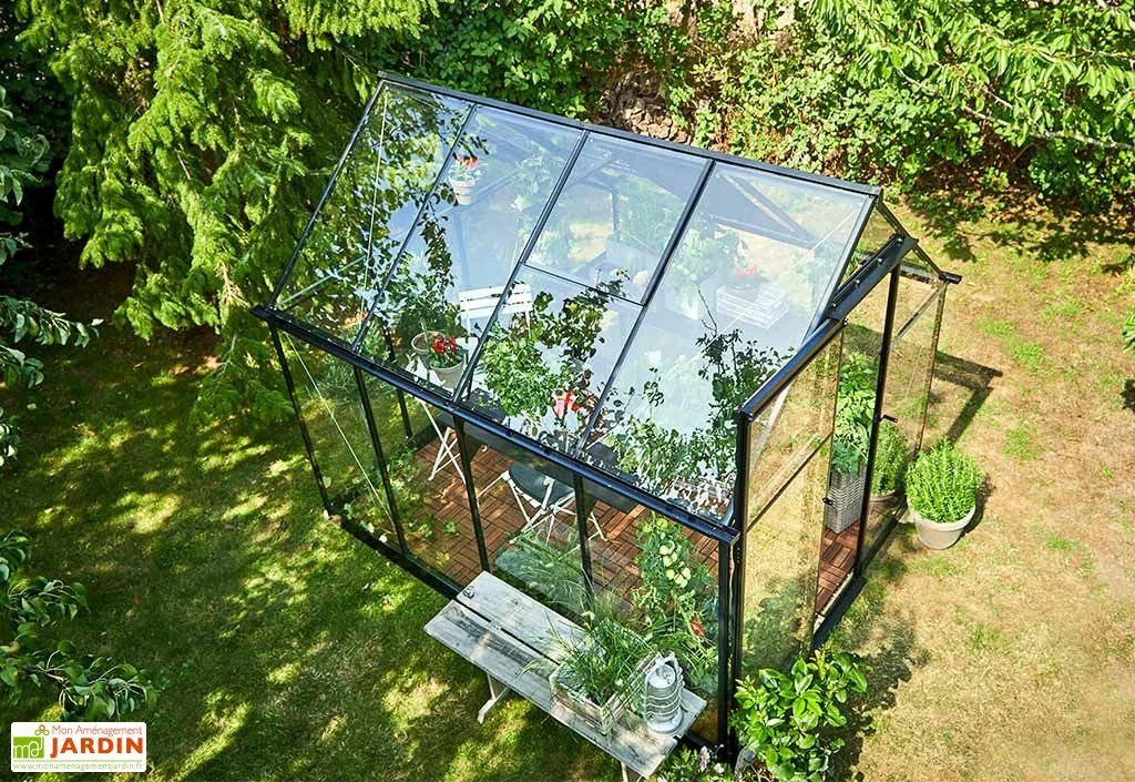 Halls Serre De Jardin En Aluminium Et Verre Trempé Qube 68 Noir 5,1 M² 3 Halls Serre De Jardin En Aluminium Et Verre Trempé Qube 68 Noir 5,1 M² – Image 3