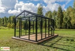 Serre De Jardin En Bois Et Verre Trempé – Myosotis -Abriet Mobilier Soldes Boutique serre jardin bois verre trempe stali 14m2