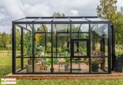 Serre De Jardin En Bois Et Verre Trempé – Myosotis -Abriet Mobilier Soldes Boutique serre jardin bois verre trempe stali 9m2