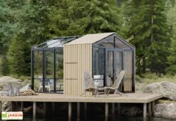 Serre De Jardin Bois Et Verre Trempé Avec Panneaux Occultants – Hibiscus