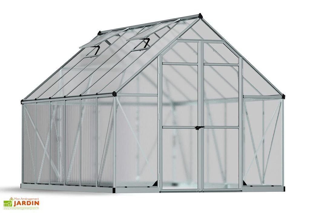 Serre De Jardin En Aluminium Et Polycarbonate Essence 9 M² 4 Serre De Jardin En Aluminium Et Polycarbonate Essence 9 M² – Image 4