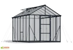 Serre De Jardin En Aluminium Et Polycarbonate Glory 8,9 M² - Grise -Abriet Mobilier Soldes Boutique serre jardin glory 9m2 palram canopia