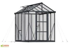 Serre De Jardin En Aluminium Et Polycarbonate Glory 4,7 M² - Grise 8 Serre De Jardin En Aluminium Et Polycarbonate Glory 4,7 M² - Grise -Abriet Mobilier Soldes Boutique serre jardin glory palram canopia 5m2