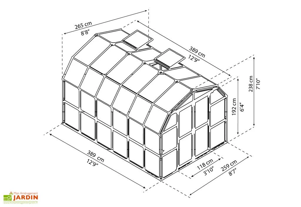 Serre De Jardin Polycarbonate Et PVC 10 M² – Grand Gardener 8x12 5 Serre De Jardin Polycarbonate Et PVC 10 M² – Grand Gardener 8x12 – Image 5
