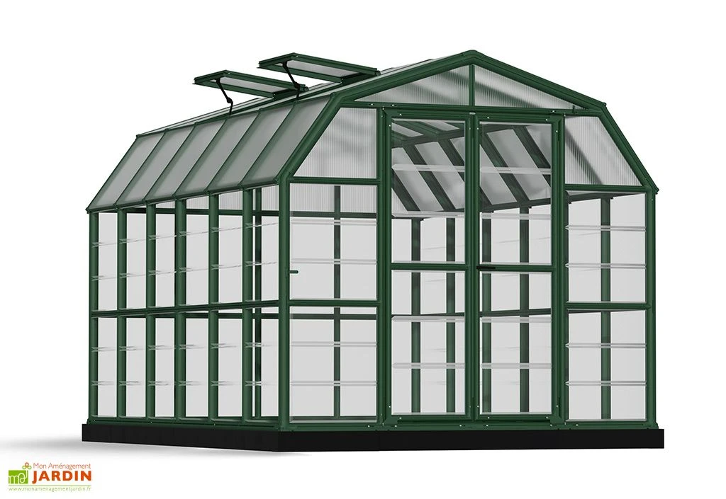 Serre De Jardin Polycarbonate Et PVC 10 M² – Grand Gardener 8x12 2 Serre De Jardin Polycarbonate Et PVC 10 M² – Grand Gardener 8x12 – Image 2