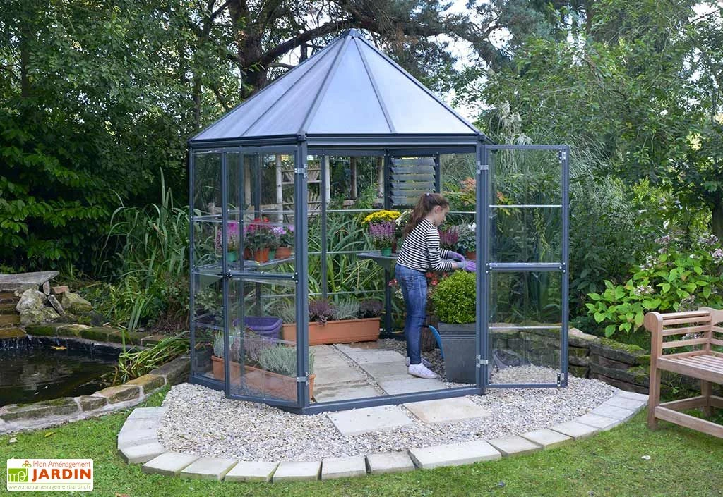 Serre De Jardin Hexagonale Aluminium/Polycarbonate Oasis 3,8 M² 2 Serre De Jardin Hexagonale Aluminium/Polycarbonate Oasis 3,8 M² – Image 2