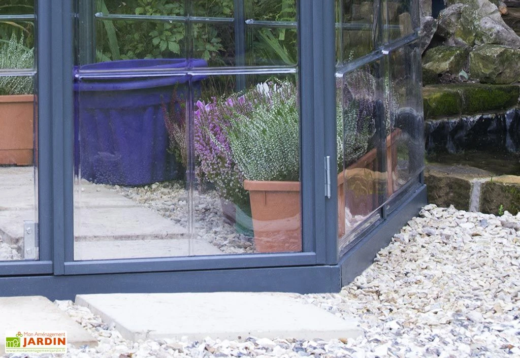 Serre De Jardin Hexagonale Aluminium/polycarbonate Oasis 8 M² - Grise 6 Serre De Jardin Hexagonale Aluminium/polycarbonate Oasis 8 M² - Grise – Image 6