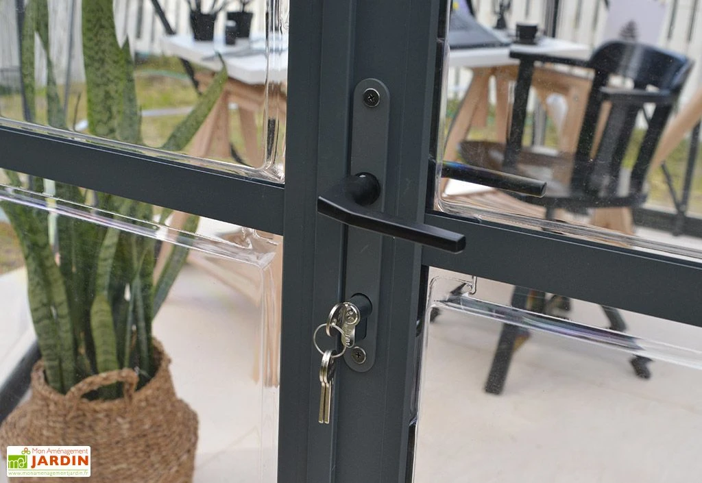 Serre De Jardin Hexagonale Aluminium/polycarbonate Oasis 8 M² - Grise 5 Serre De Jardin Hexagonale Aluminium/polycarbonate Oasis 8 M² - Grise – Image 5