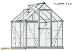 Serre De Jardin Polycarbonate Harmony Palram - Canopia Argent -Abriet Mobilier Soldes Boutique serre jardin palram canopia harmony silver 6x6 1